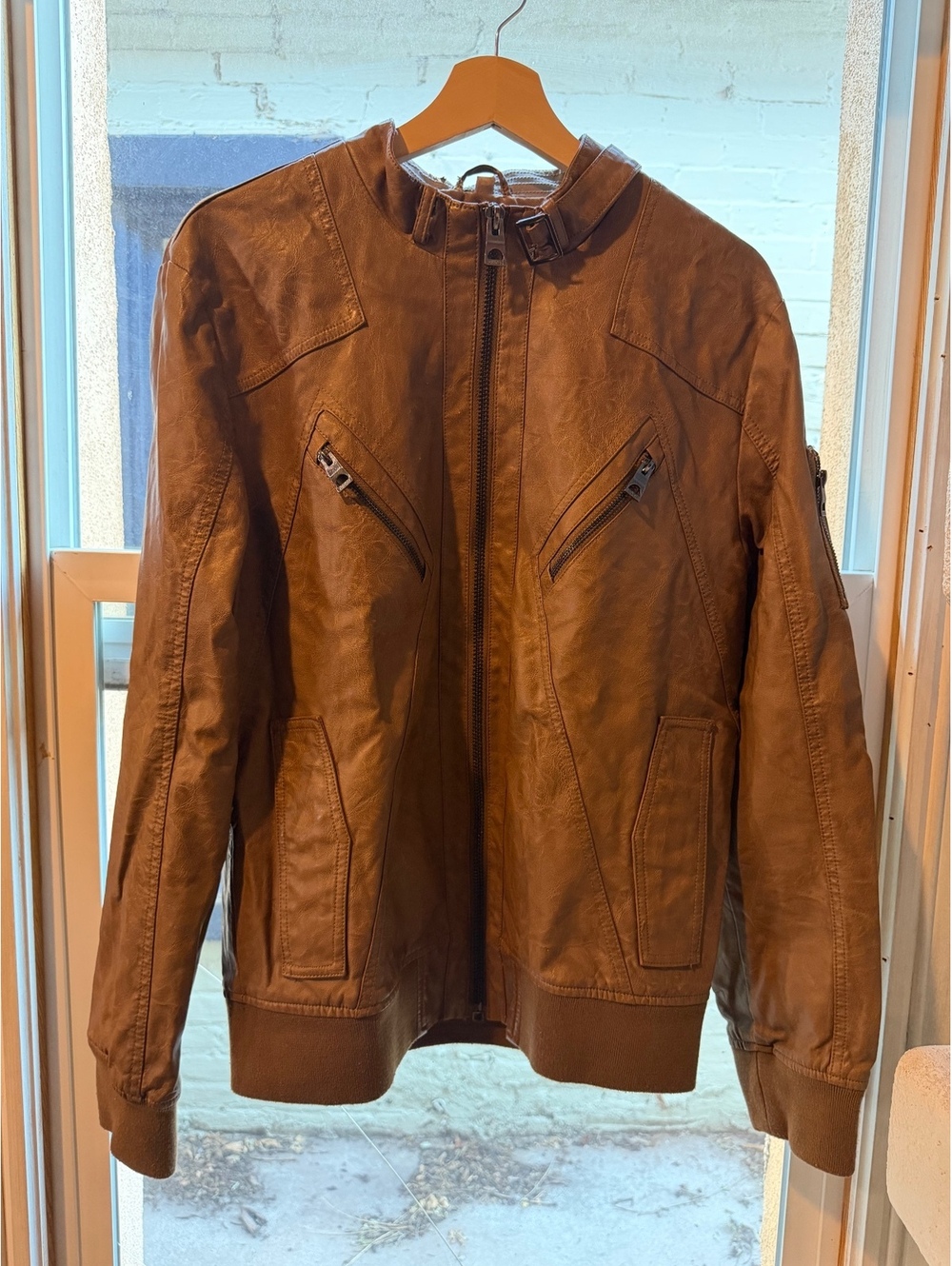 Guess Brown Leather Jacket